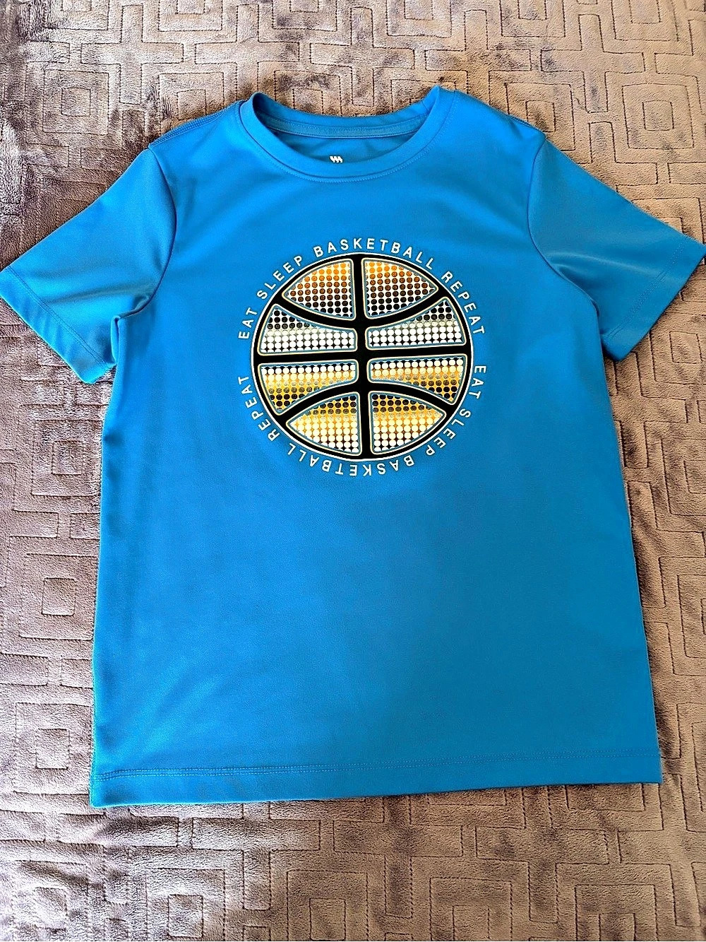 All in Motion Boys Short Sleeve Graphic T-Shirt - Eat Sleep Basketball Repeat